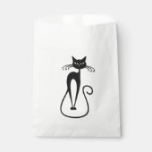 Whimsical Skinny Black Cat Pink Geschenktütchen (Vorderseite)