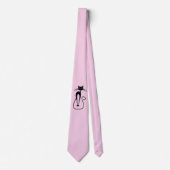 Whimsical Skinny Black Cat Pink Krawatte (Vorderseite)