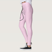 Whimsical Skinny Black Cat Pink Leggings (Links)