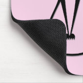 Whimsical Skinny Black Cat Pink Mousepad (Ecke)