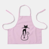 Whimsical Skinny Black Cat Pink Schürze (Vorderseite)