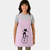 Whimsical Skinny Black Cat Pink Schürze (Insitu)