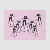 Whimsical Skinny Black Cat Pink Seidenpapier (Vorderseite)