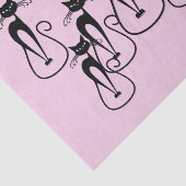 Whimsical Skinny Black Cat Pink Seidenpapier (Ausschnitt)