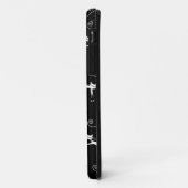 Whimsical Skinny white Cat Pattern Case-Mate iPhone Hülle (Hinten/Links)