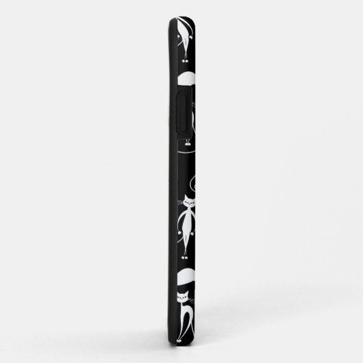 Whimsical Skinny white Cat Pattern Case-Mate iPhone Hülle (Hinten/Rechts)