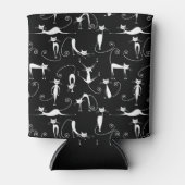 Whimsical Skinny white Cat Pattern Dosenkühler (Vorderseite)