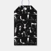 Whimsical Skinny white Cat Pattern Ein Geschenk fü Geschenkanhänger (Vorderseite)