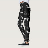 Whimsical Skinny white Cat Pattern Leggings (Links)