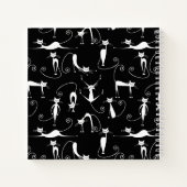 Whimsical Skinny white Cat Pattern Notizblock (Rückseite)