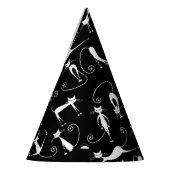 Whimsical Skinny white Cat Pattern Partyhütchen (Links)