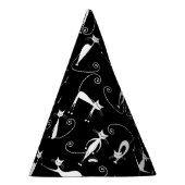 Whimsical Skinny white Cat Pattern Partyhütchen (Rechts)