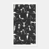 Whimsical Skinny white Cat Pattern Serviette (Vorderseite)