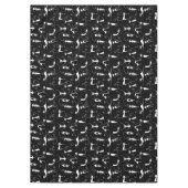 Whimsical Skinny white Cat Pattern Tischdecke (Vorderseite)