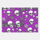 Whimsical Skulls und Schneeflocken Gotische Weihna Geschenkpapier Set (Vorderseite 3)