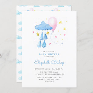 Whimsical Sky Niedlich Baby Dusche Einladung