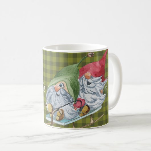 Whimsical Sledgnomes Personalisiert Kaffeetasse (VorderseiteRechts)