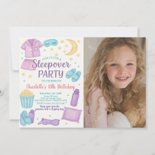 Whimsical Sleepover Party Geburtstagseinladung Einladung
