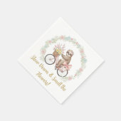 Whimsical Sloth & Floral Baby Shower Paper Napkins Serviette (Ecke)