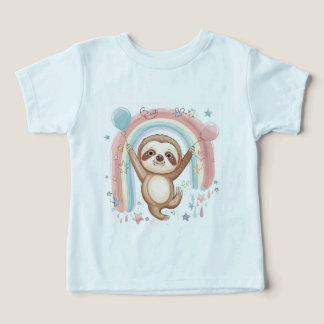 Whimsical Sloth Holding Balloons mit Rainbow Star
