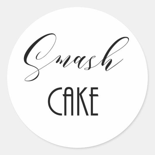 Whimsical "Smash Cake" Runder Aufkleber (Vorderseite)