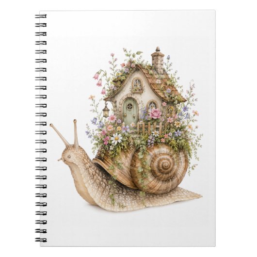 Whimsical Snail-Haus Cottagecore Notizblock (Vorderseite)