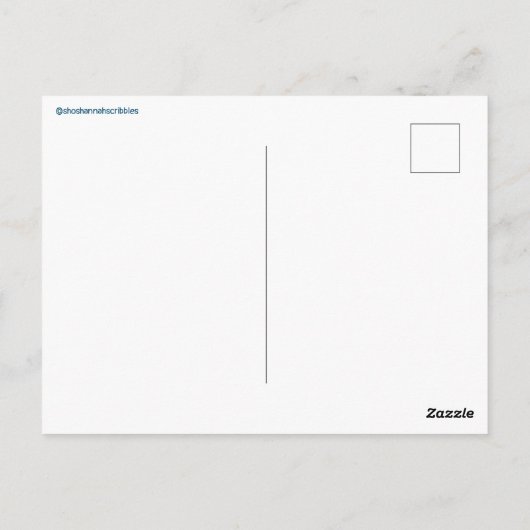 Whimsical Snail on Magical Mushroom CUSTOM Bday Postkarte (Rückseite)