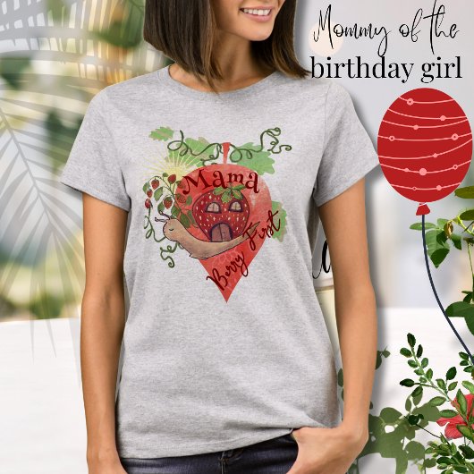 Whimsical Snail & Strawberry Mama T-Shirt