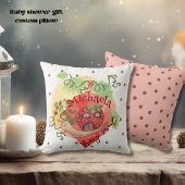 Whimsical Snail & Strawberry Nursery Decor Pillow Kissen