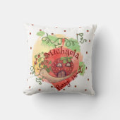 Whimsical Snail & Strawberry Nursery Decor Pillow Kissen (Vorderseite)
