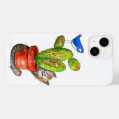 Whimsical Sneaky Cat with Cactus Case-Mate iPhone Hülle (Rückseite (Horizontal))