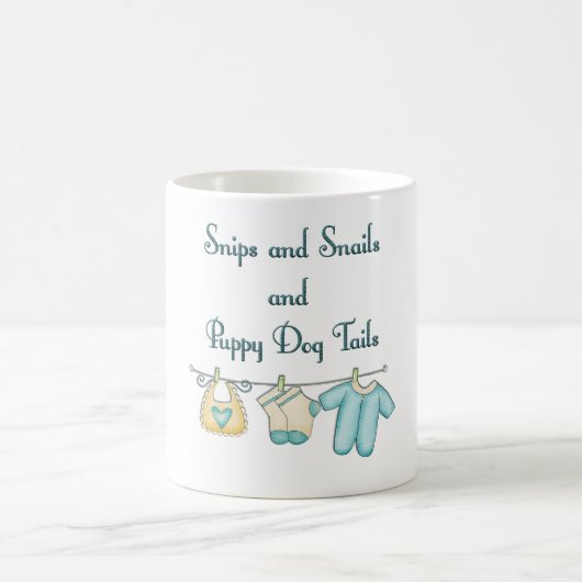 Whimsical Snips and Snails and Puppy Dog Schwanzes Kaffeetasse (Mittel)
