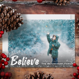 Whimsical Snow Frame einfach glauben Weihnachten F