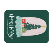 Whimsical Snow Globe Nicht-Foto Urlaub Magnet (Horizontal)