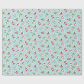 Whimsical Snow Globes in Aqua Blue Pattern Geschenkpapier (Flach)