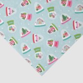 Whimsical Snow Globes in Aqua Blue Pattern Seidenpapier (Detail)