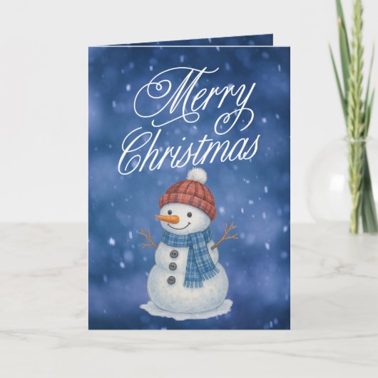 Whimsical Snow Man frohe Weihnachten (Vorderseite)