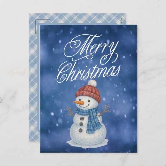 Whimsical Snow Man frohe Weihnachten (Vorne/Hinten)