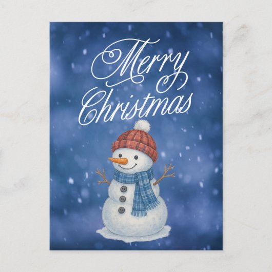 Whimsical Snow Man frohe Weihnachten (Vorderseite)