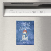 Whimsical Snow Man frohe Weihnachten Magnet (In Situ (Geschirrspüler))