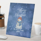 Whimsical Snow Man frohe Weihnachten Sockelschild (In Situ)