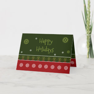 Whimsical Snowflake Accented Folded Holiday Card Feiertagskarte