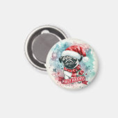 Whimsical Snowflake -,Charmanter Mops Weihnachten Magnet (Vorderseite/Rückseite)