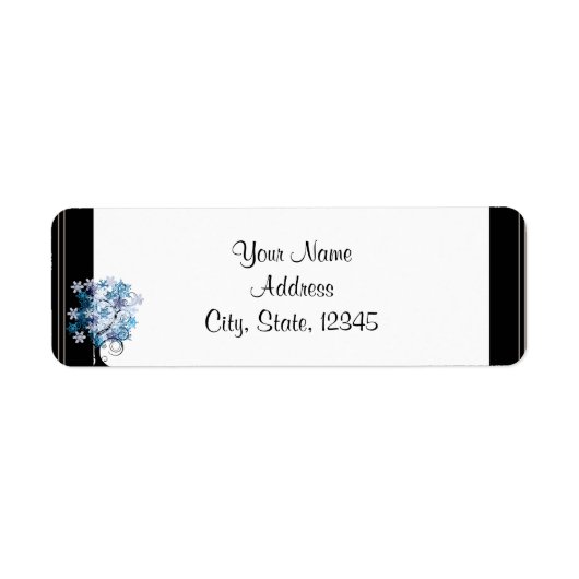 Whimsical Snowflake Tree Posh Wedding Label (Vorne)