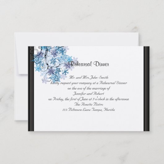 Whimsical Snowflake Tree Posh Wedding Probe Einladung (Vorderseite)