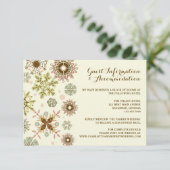 Whimsical Snowflakes Hochzeitdetails/Unterkunft Einladung (Stehend Vorderseite)