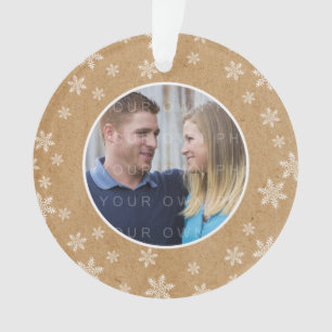 Whimsical Snowflakes Holiday Foto Ornament