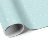 Whimsical Snowflakes in Aqua Blue Pattern Geschenkpapier (Rolleneckpunkt)