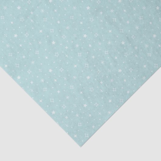 Whimsical Snowflakes in Aqua Blue Pattern Seidenpapier (Detail)