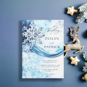 Whimsical Snowflakes Moderne Elegante Winterhochze Einladung